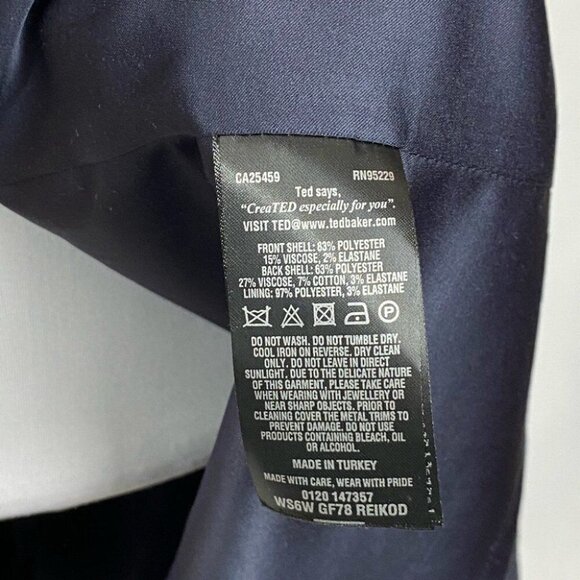 Ted Baker Women's Navy Blue Textured Designer Sheath Dress EU 2/US 6/C37 - Picture 12 of 13